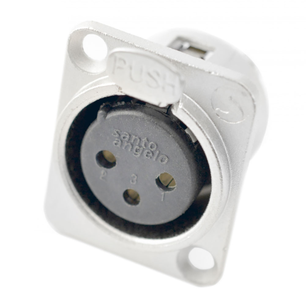 Plug Xlr Santo Angelo Canon Painel Fêmea Níquel