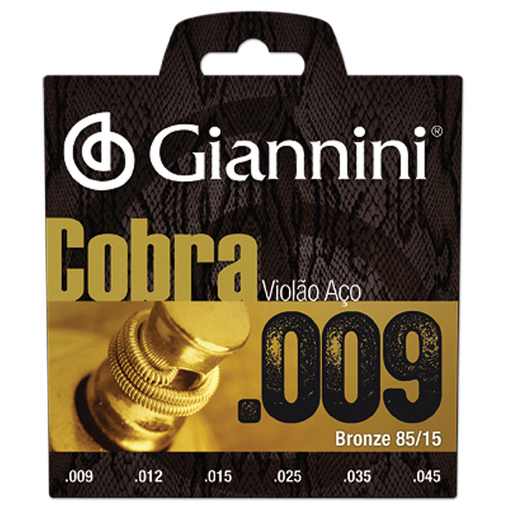 Corda Para Violão Giannini Geewak Bronze Cobra 85/15 0,009