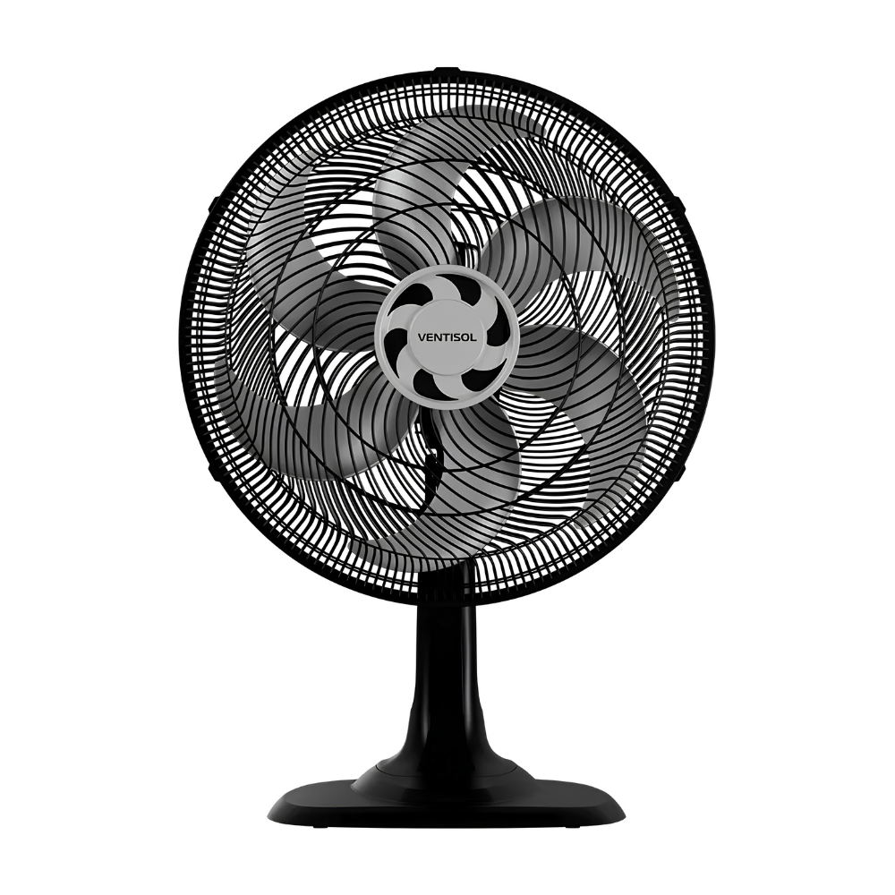Ventilador De Mesa Ventisol Turbo 6 Oscilante 40cm Preto/cinza 127v