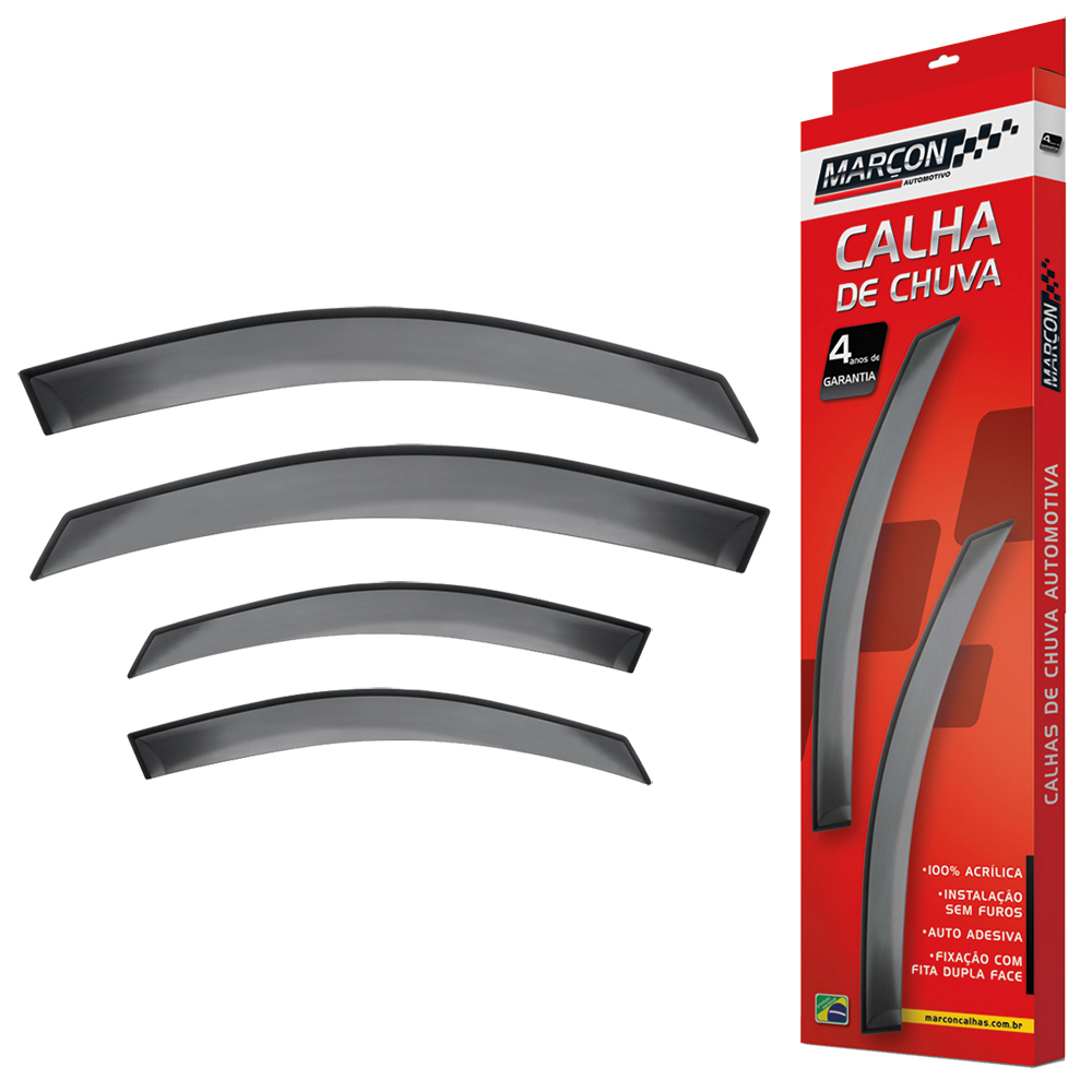 Calha De Chuva Marçon Novo Golf 04 Portas 2013 Fume Claro