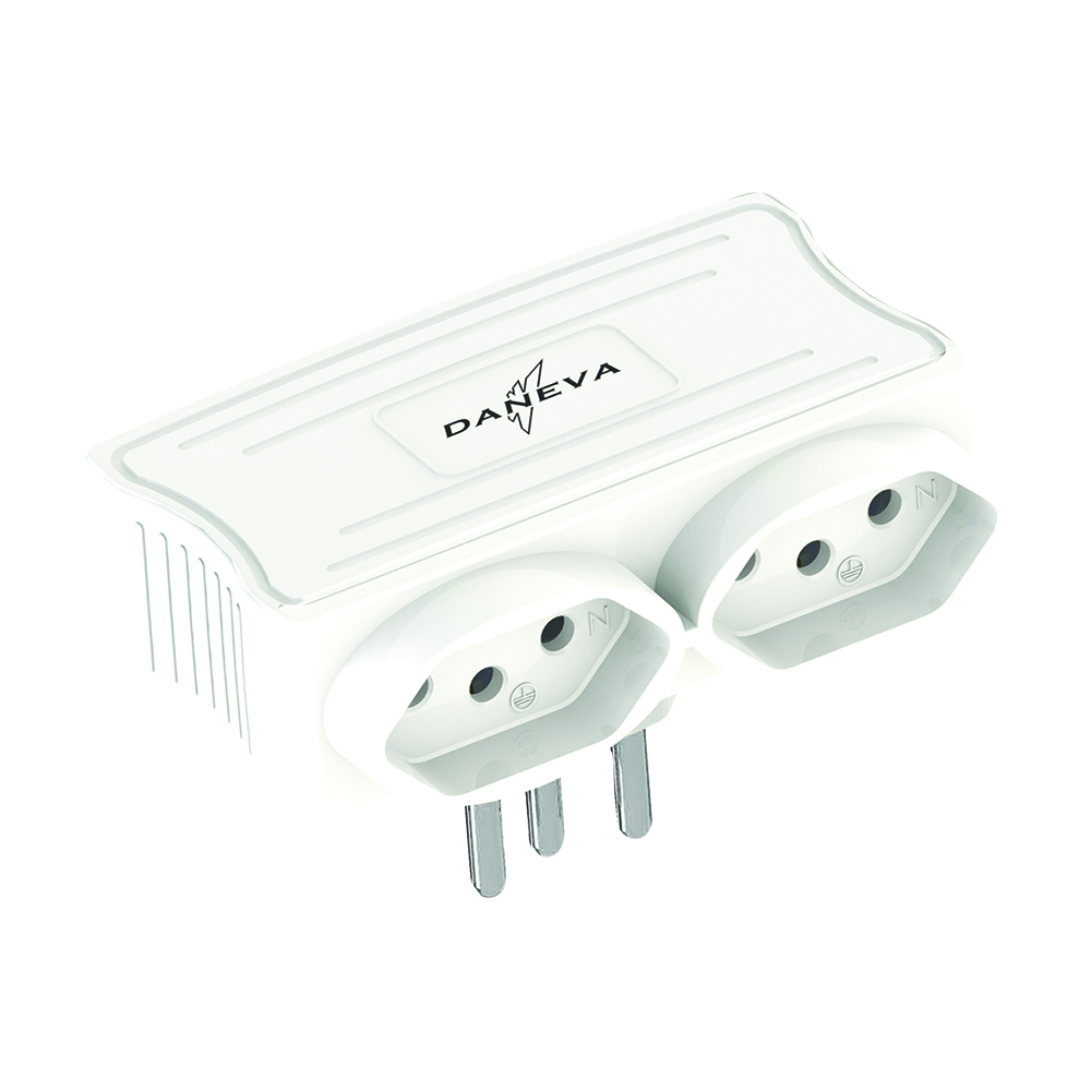 Multiplicador Usb Daneva Carregador 2 Usb Saída 5v 1,5a + 2 Tomadas