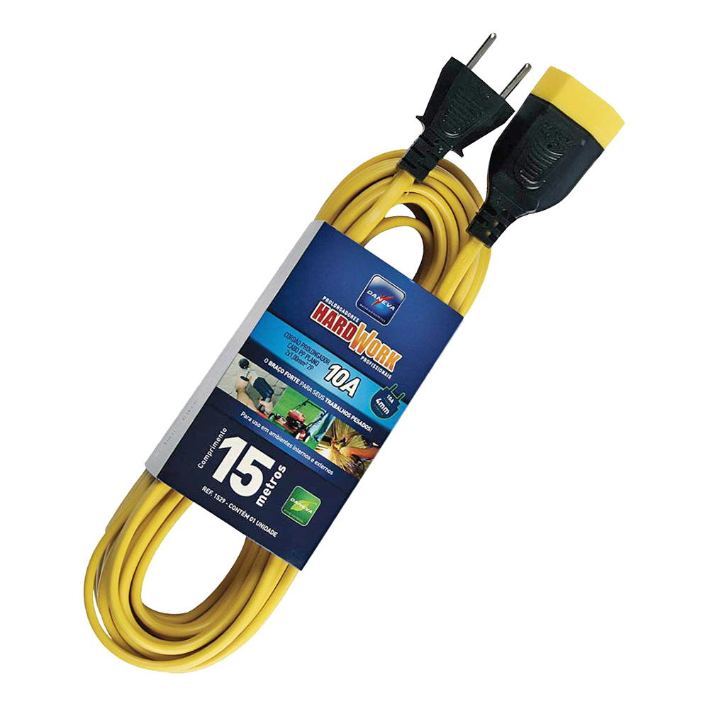 Prolongador Daneva Pp Amarelo 15 Metros 1,00 Mm Ref.1529