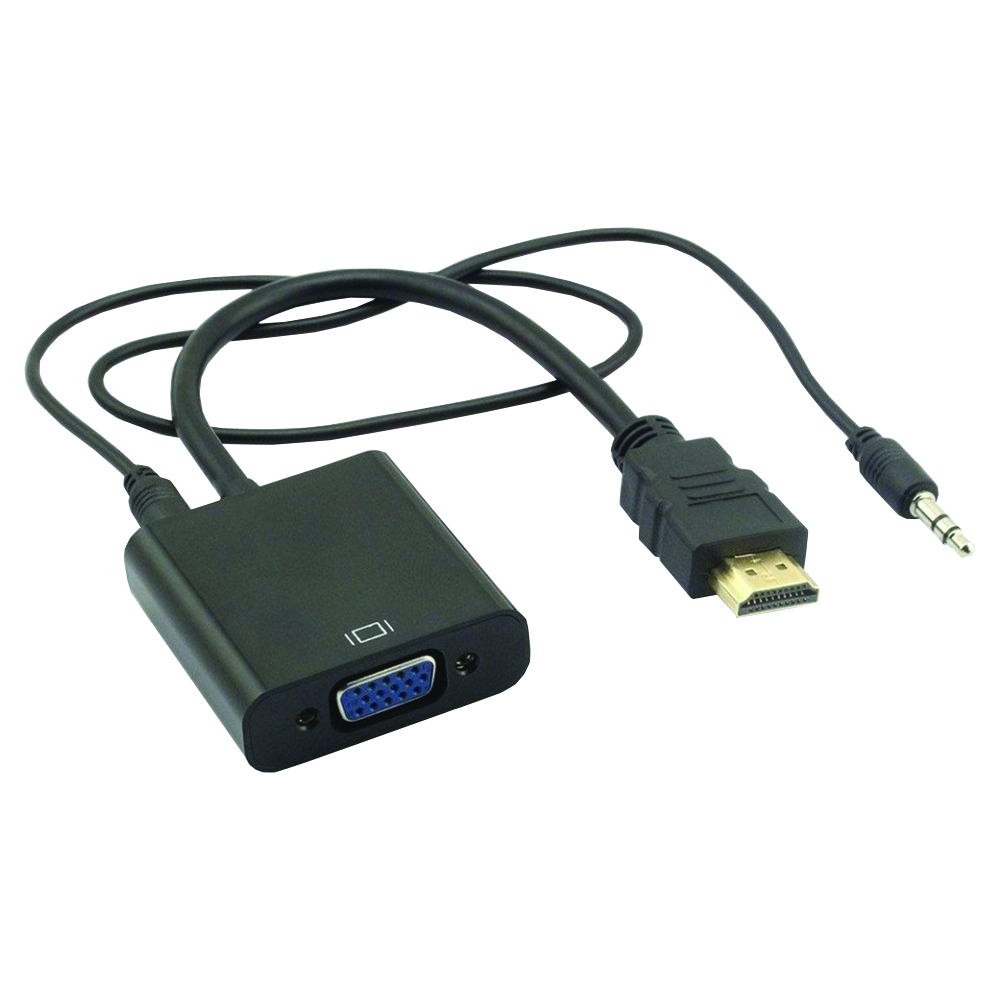 Cabo Conversor Hdmi Para Vga + Cabo De áudio P2 Mxt 1.2.105 Macho X Fêmea Preto
