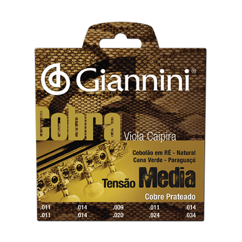 Corda Viola Caipira Giannini Gesvm Média Cobre Prateado
