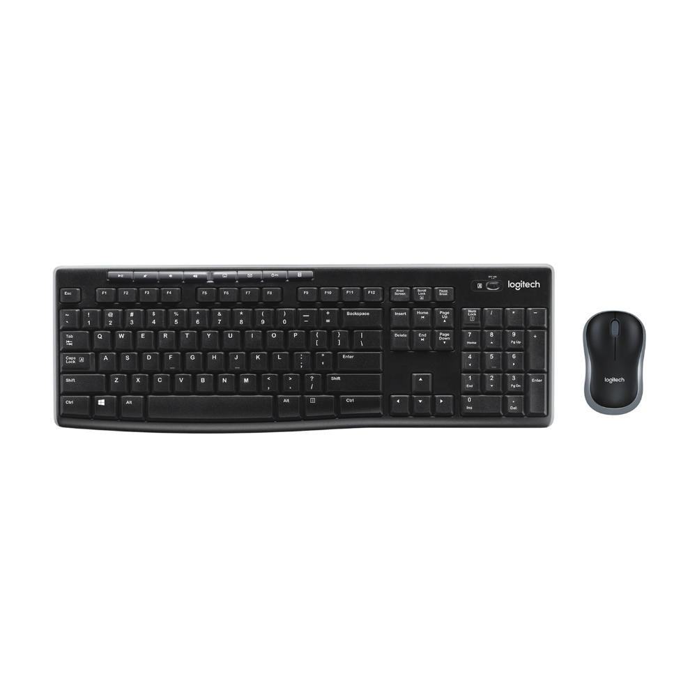 Combo Teclado E Mouse Sem Fio Logitech Mk270 Preto/cinza