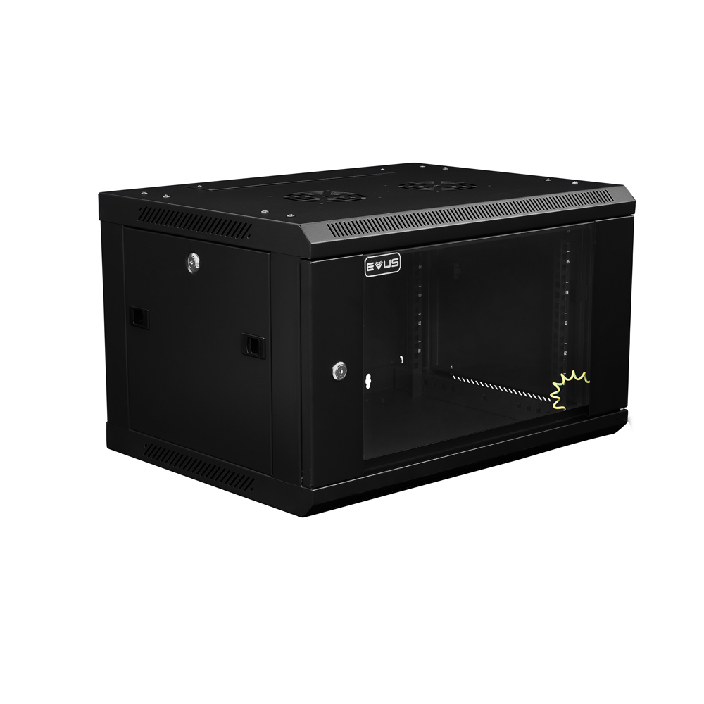 Rack Mini De Parede 19" Evus Ev-dw6406 6u X 600 X 450mm Preto