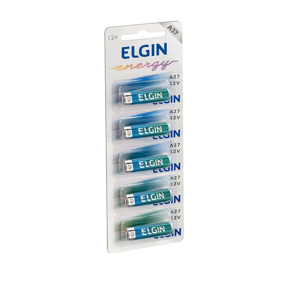Elgin Bateria Alcalina 27a 12v Blister C/ 5 Pçs