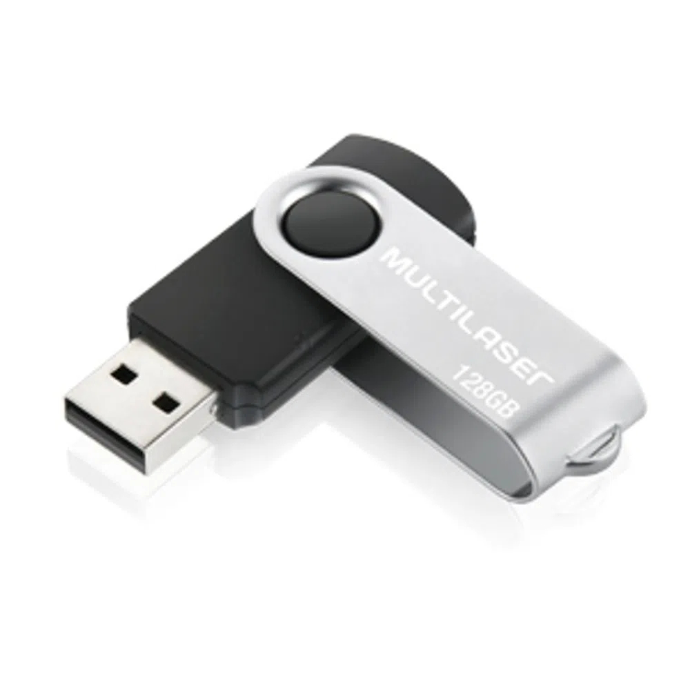 Pen Drive Multilaser Twist Pd591 128gb Usb Leitura 10mb/s E Gravação 3mb/s - Preto