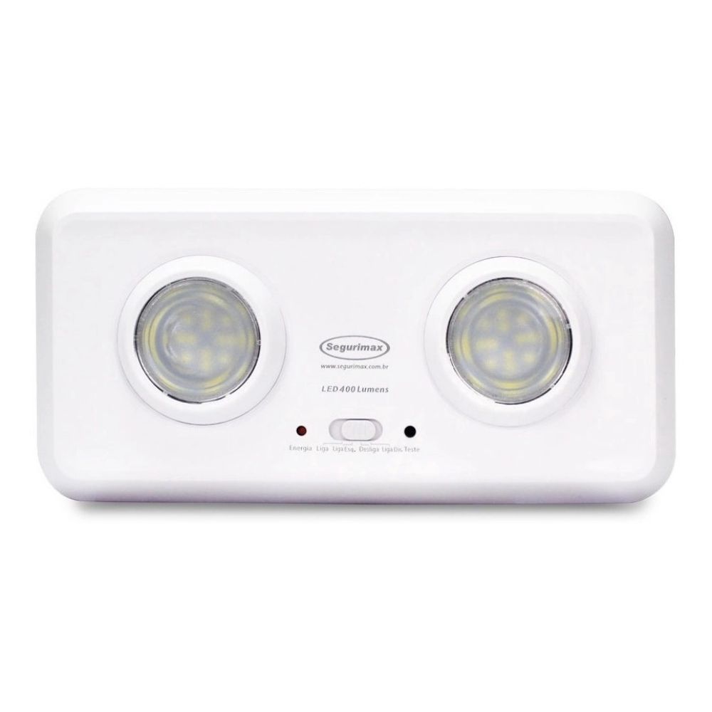 Luminária De Emergência Segurimax Led 400 Lúmens Duo