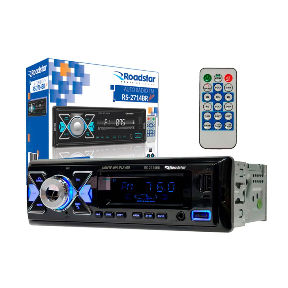 Auto Rádio Roadstar Bluetooth - Rs2714br Plus