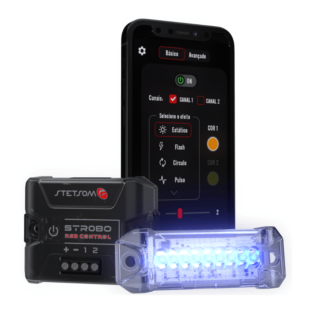 Strobo Stetsom Str04 Rgb Rítmico Com 4 Faróis