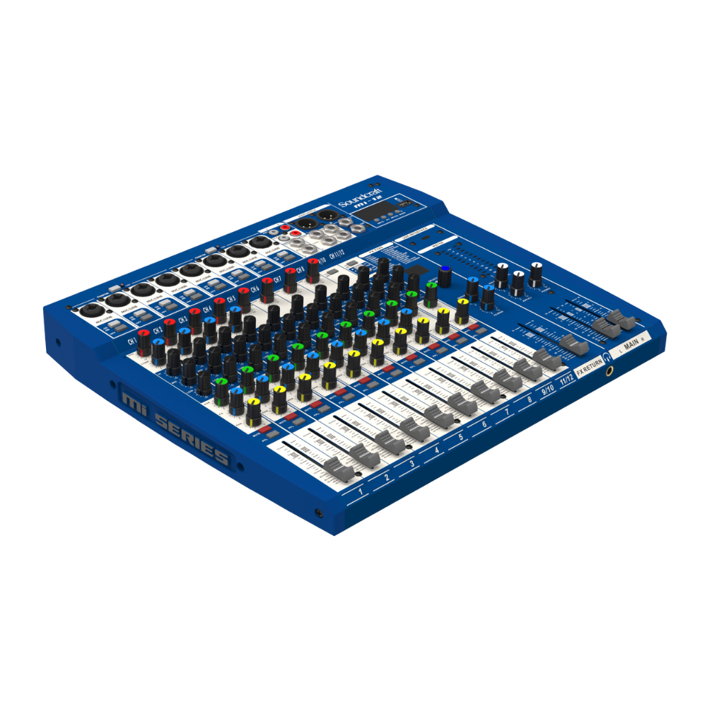Mesa De Som Mixer Analógico Soundcraft Mi-12 12 Canais Bluetooth E Usb
