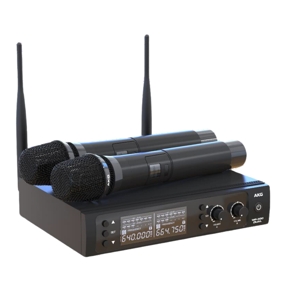 Microfone Sem Fio Profissional Akg Wp300 Com 2 Bastões Dual