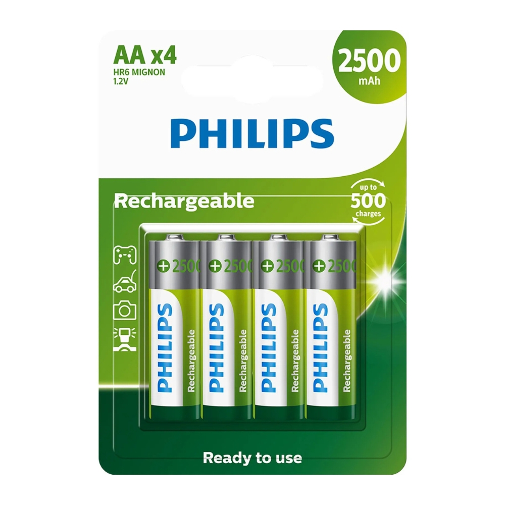 Pilha Recarregável Aa Philips Com 4 Unidades