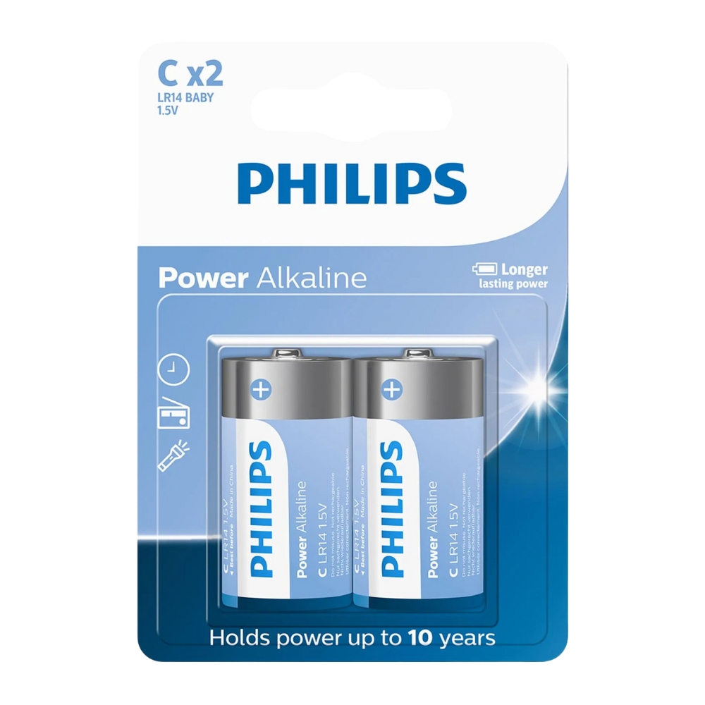 Bateria Alcalina Philips Tamanho C