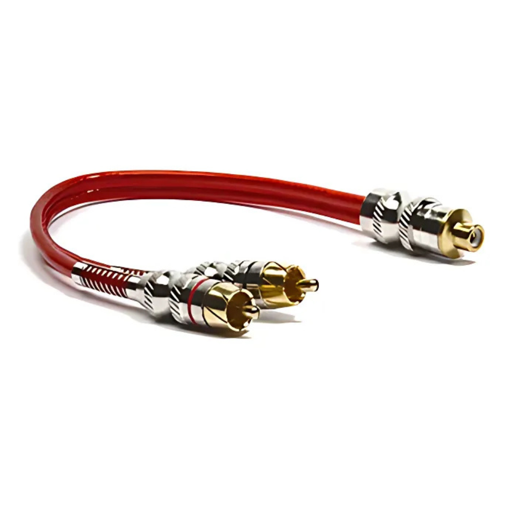 Cabo Audio Y 1fx2m Nwt Profissional Blindado Vermelho 20cm
