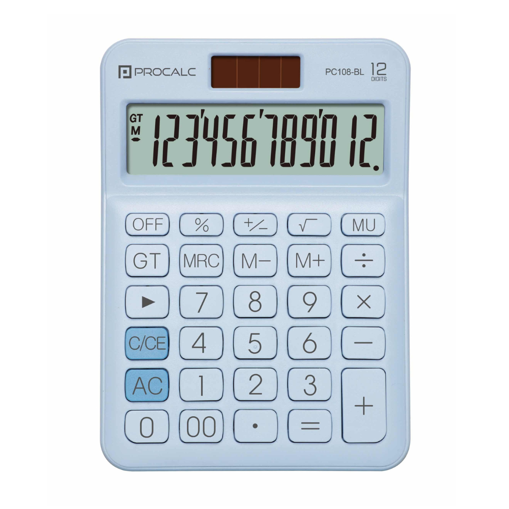 Calculadora De Mesa Procalc Pc108-bl 12 Dígitos Azul
