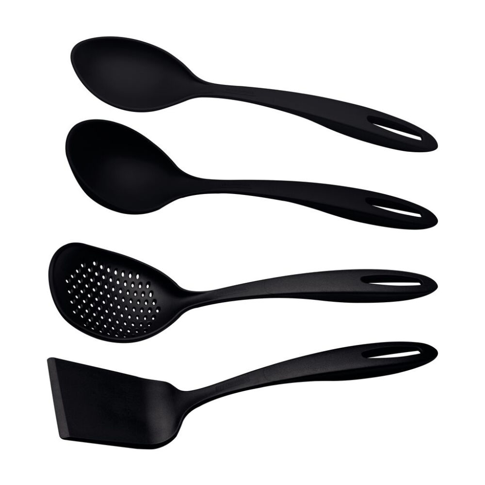 Jogo De Utensílios Tramontina Ability Em Nylon Preto 4 Peças