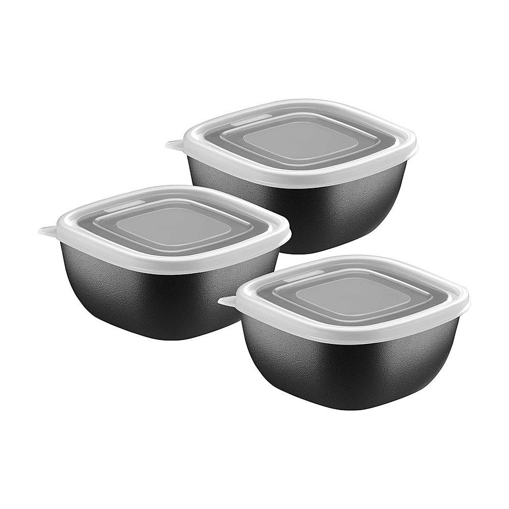 Jogo De Potes Tramontina Mixcolor 03 Peças 300ml Preto