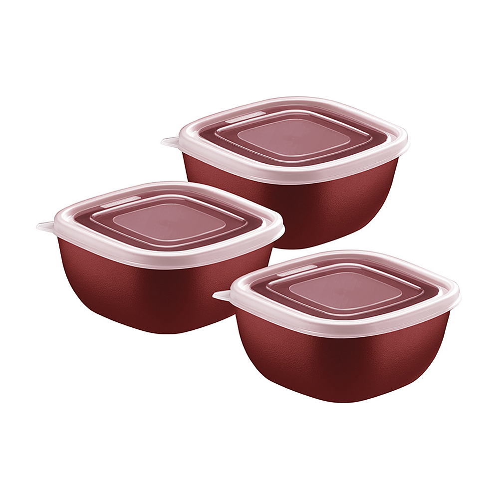 Jogo De Potes Tramontina Mixcolor 03 Peças 300ml Vermelho