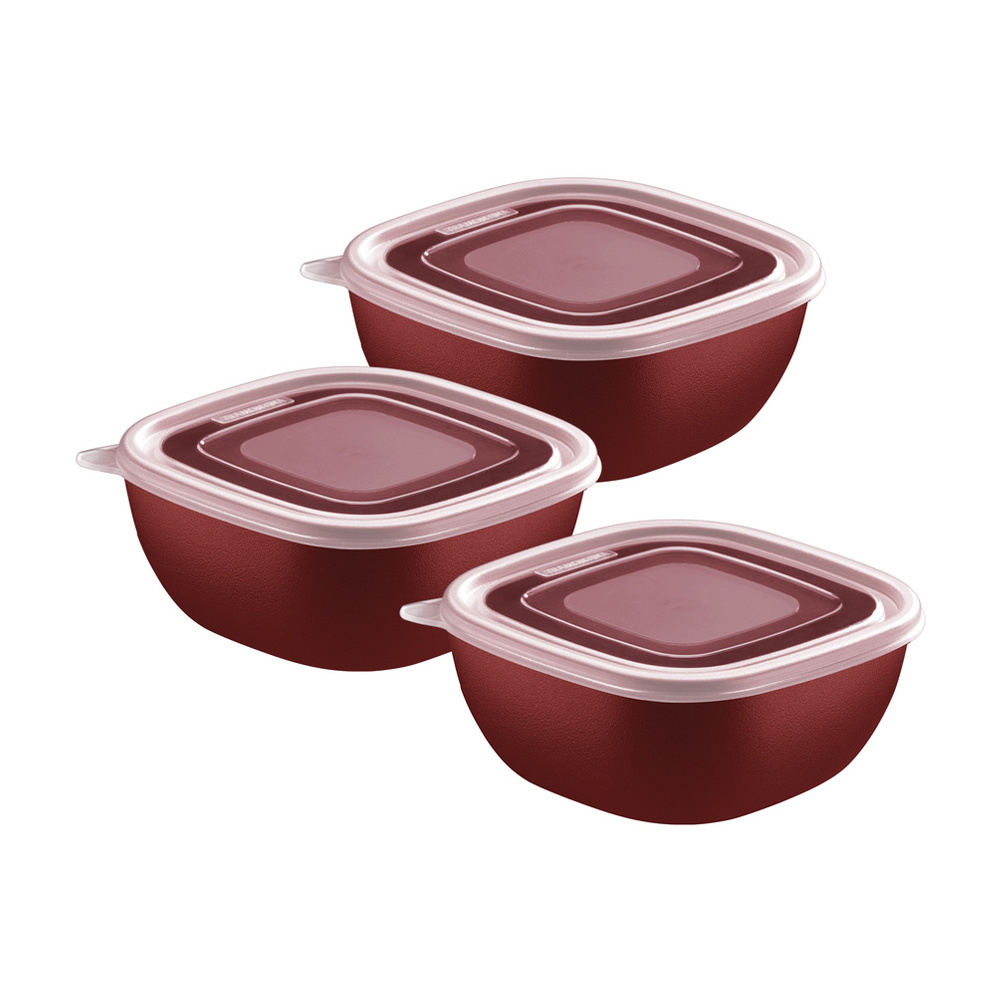 Jogo De Potes Tramontina Mixcolor 03 Peças 600ml Vermelho