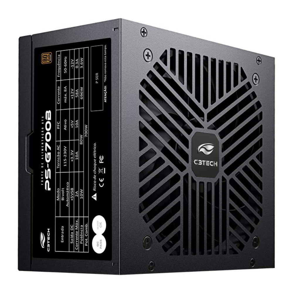 Fonte Atx C3tech Ps-g700b 700w 80 Plus Bronze
