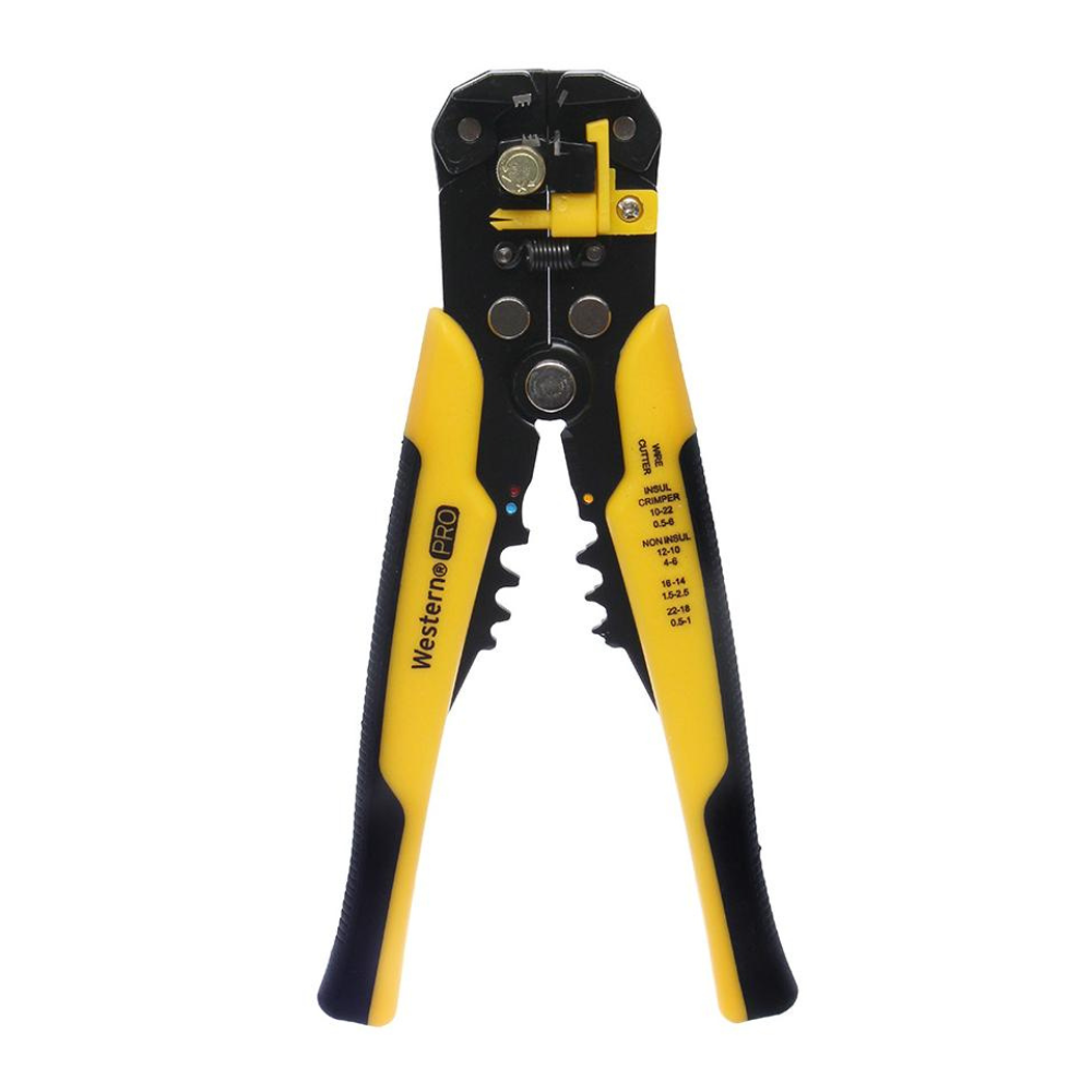 Alicate De Crimpar Western 8,5" Para Fios De 0,2 A 6mm Preto E Amarelo